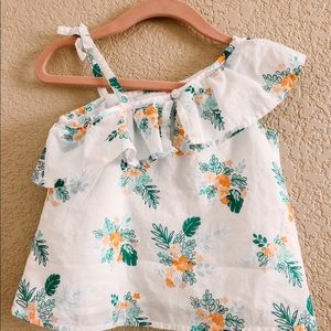 Janie and Jack white flowers toddler top shirt